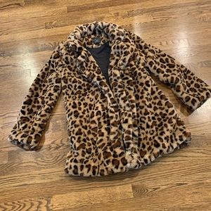 Love Tree animal print fuzzy jacket, s